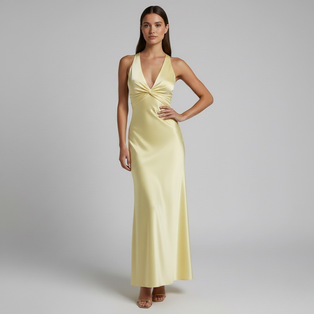 Women's Lemon Summer Maxi Dress