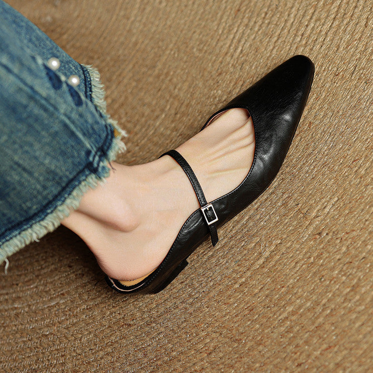 Women's Genuine Leather Slip-On Mules – Chic Everyday Comfort