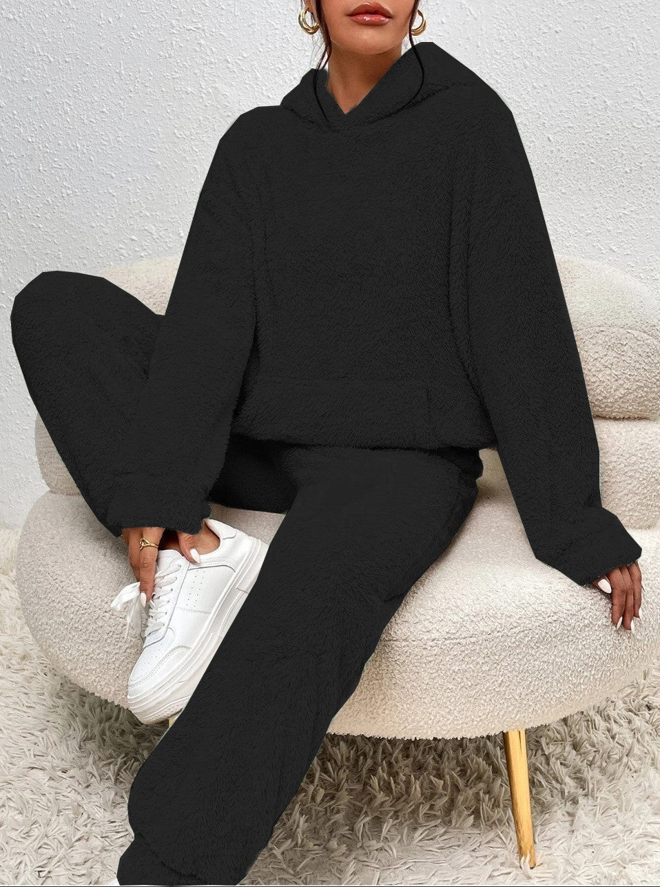 Women's Fleece Lounge Set – Hoodie and Joggers Cozy Comfort Style
