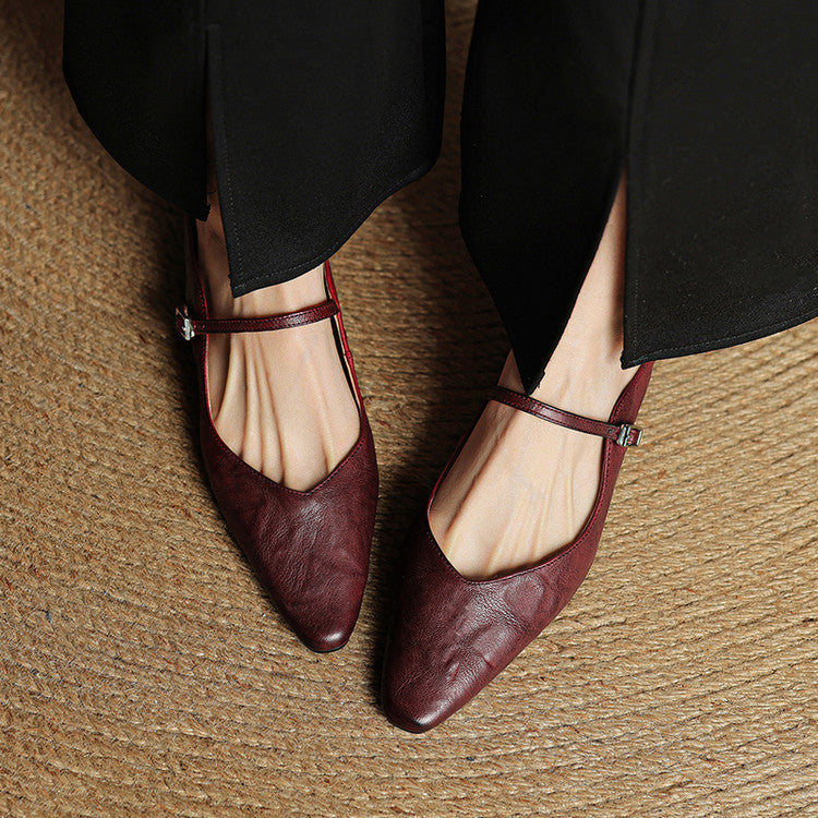 Women's Genuine Leather Slip-On Mules – Chic Everyday Comfort
