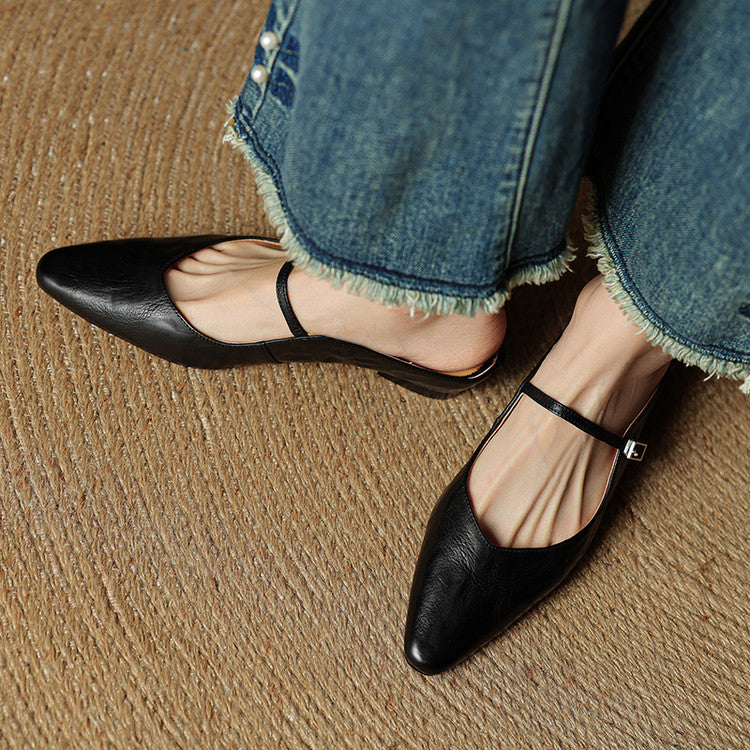 Women's Genuine Leather Slip-On Mules – Chic Everyday Comfort