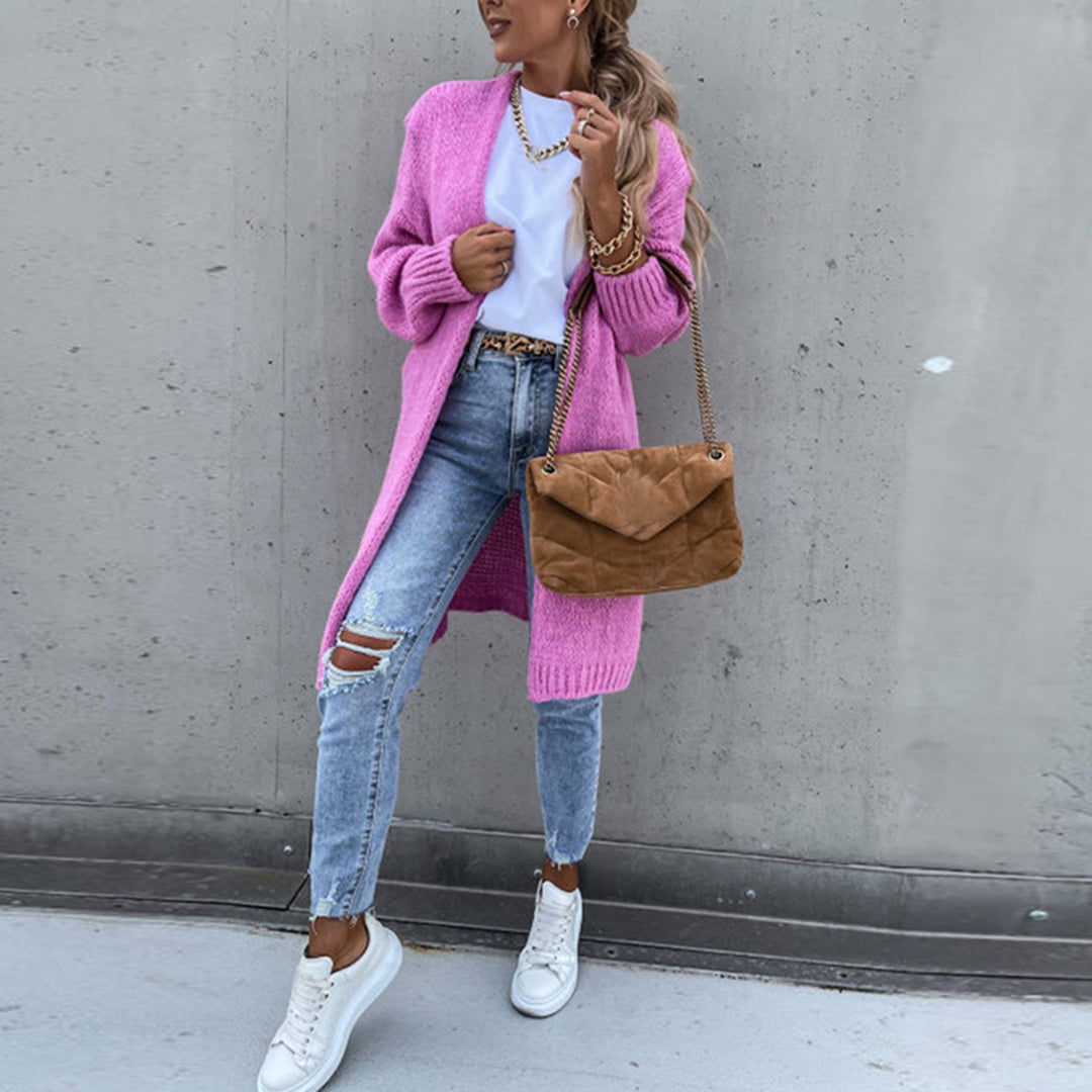Women's Long Open Front Cardigan – Relaxed Layering Style
