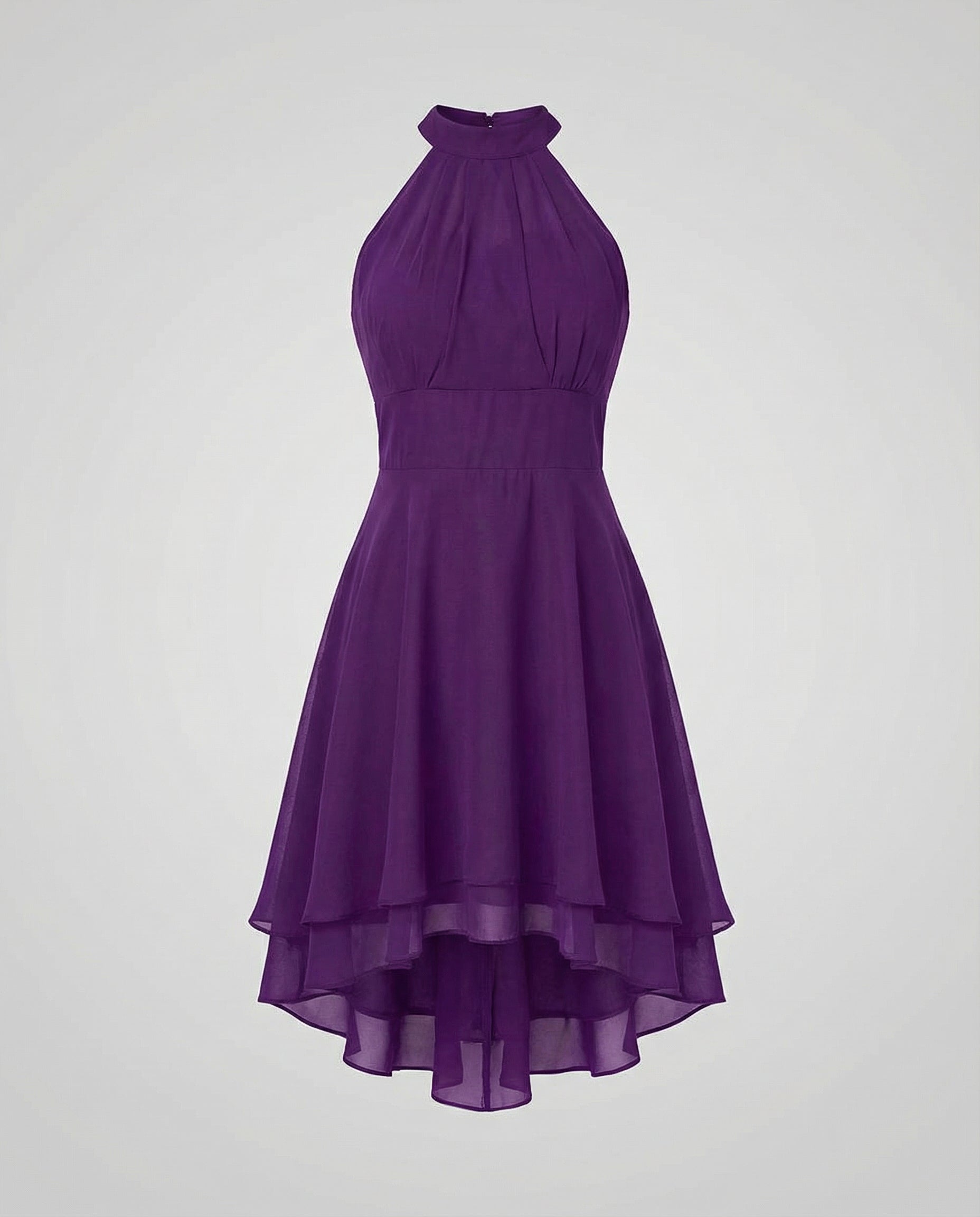 Women's Pleated Chiffon Cocktail Dress – Sleeveless Mini Elegant