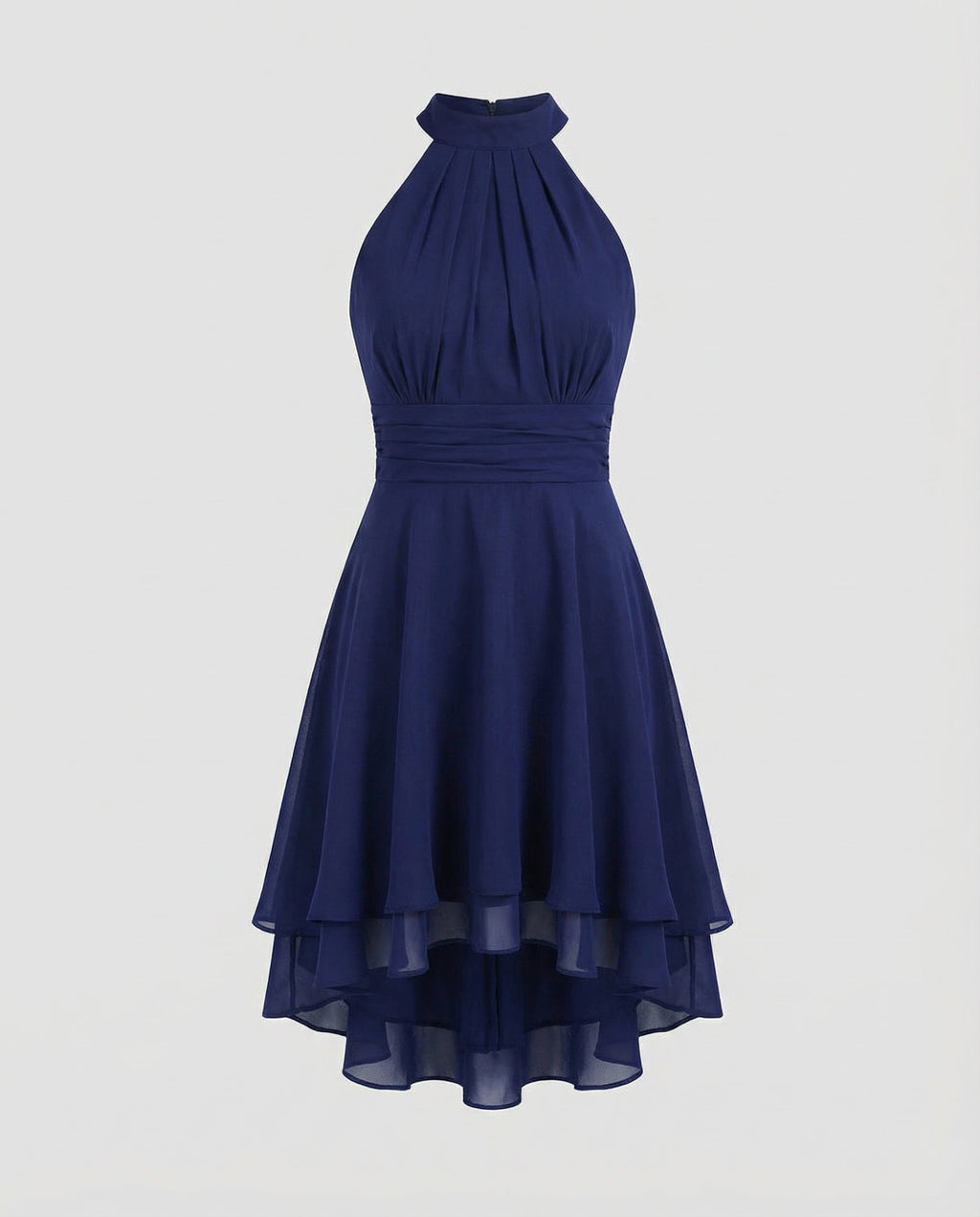 Women's Pleated Chiffon Cocktail Dress – Sleeveless Mini Elegant