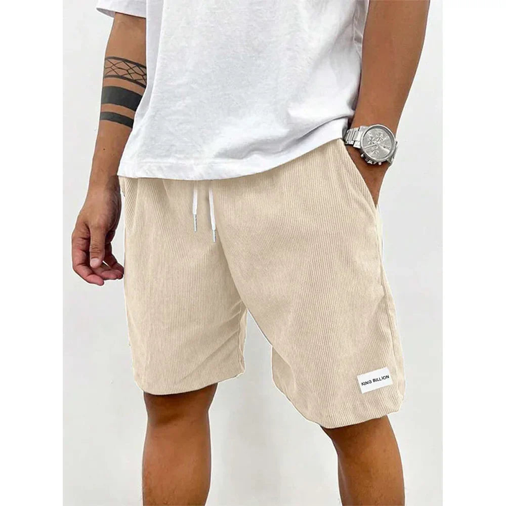 Men's Ribbed Drawstring Shorts - Casual Summer Lounge Shorts
