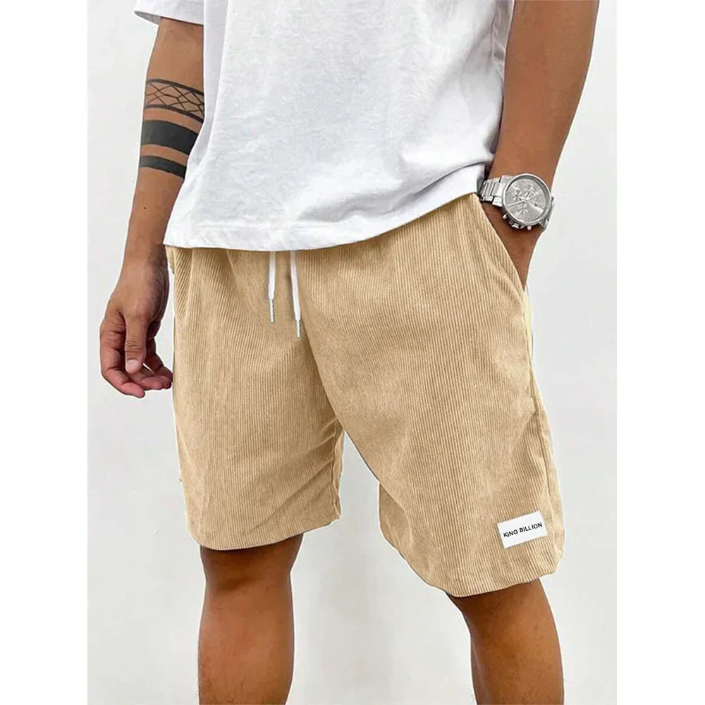Men's Ribbed Drawstring Shorts - Casual Summer Lounge Shorts