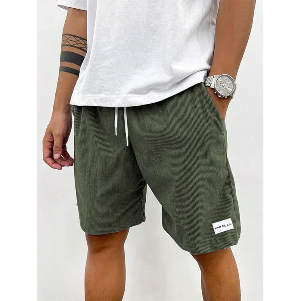 Men's Ribbed Drawstring Shorts - Casual Summer Lounge Shorts
