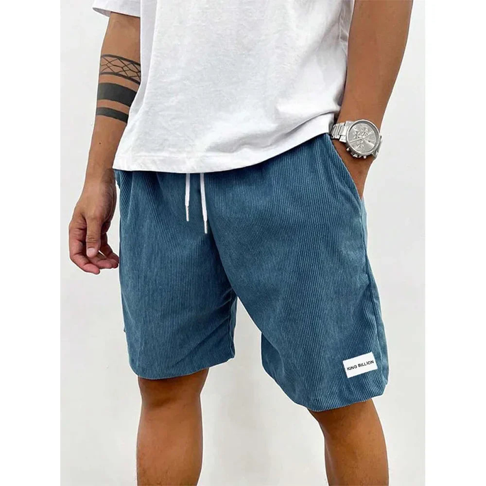 Men's Ribbed Drawstring Shorts - Casual Summer Lounge Shorts