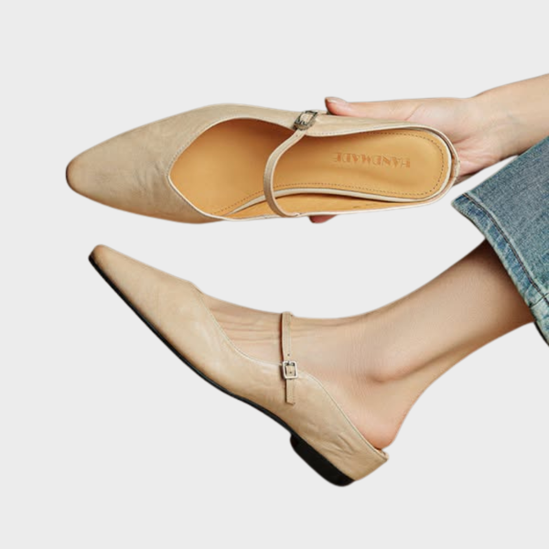 Women's Genuine Leather Slip-On Mules – Chic Everyday Comfort