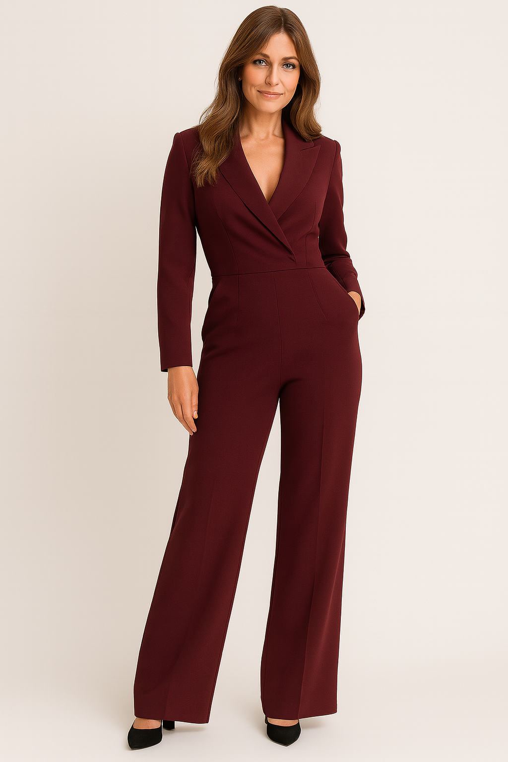Women's Elastic Waist Jumpsuit – Breathable Elegant Modern Style