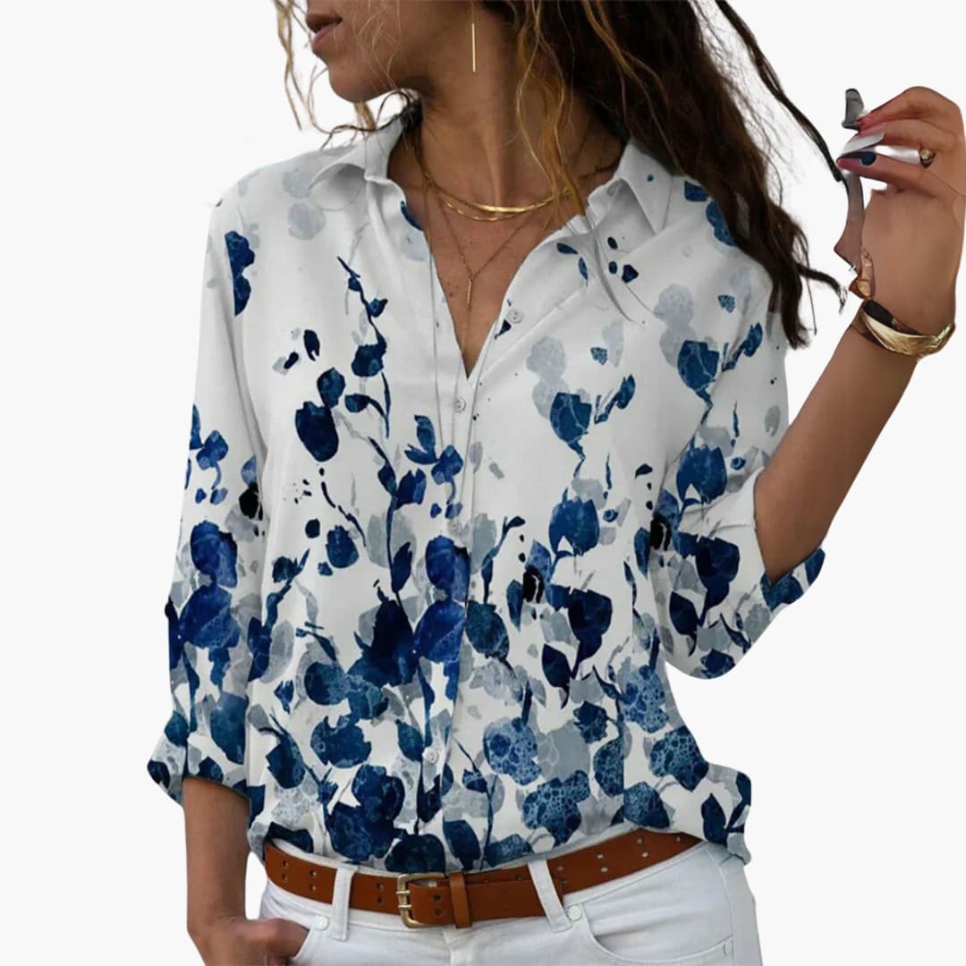 Women's Flowy Loose-Fit Blouse – Elegant Comfortable Everyday Style