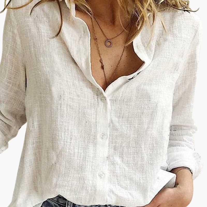 Women's Button-Front Long Sleeve Blouse – Timeless Everyday Style