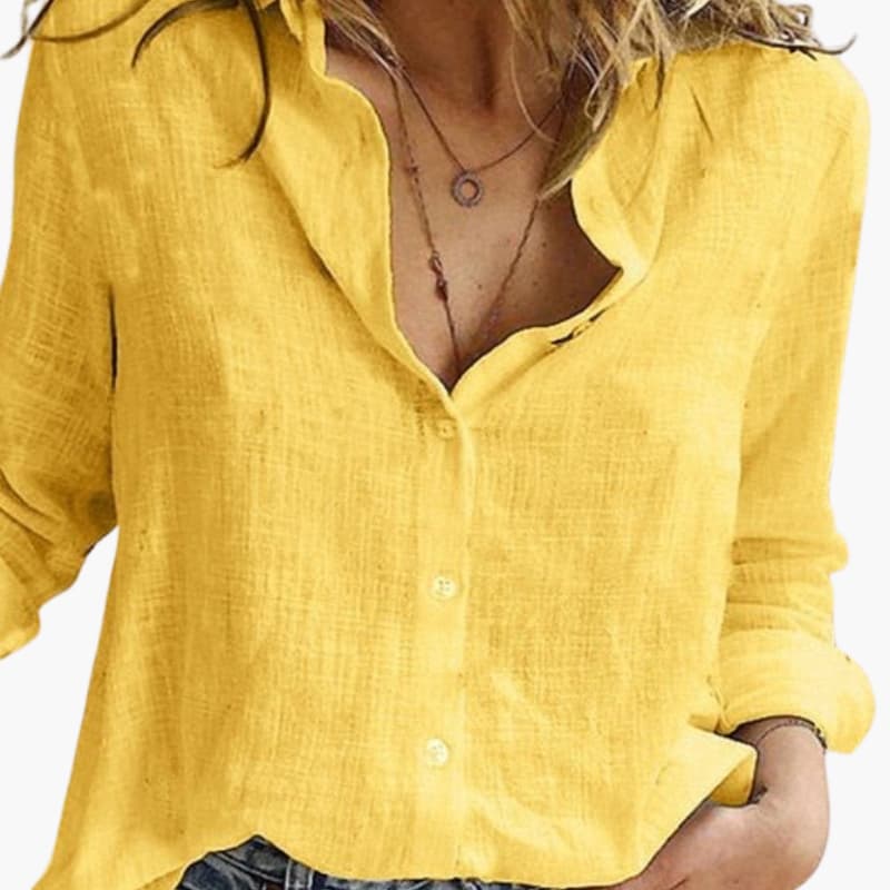 Women's Button-Front Long Sleeve Blouse – Timeless Everyday Style