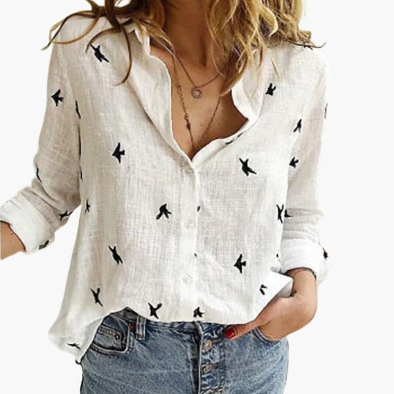 Women's Button-Front Long Sleeve Blouse – Timeless Everyday Style