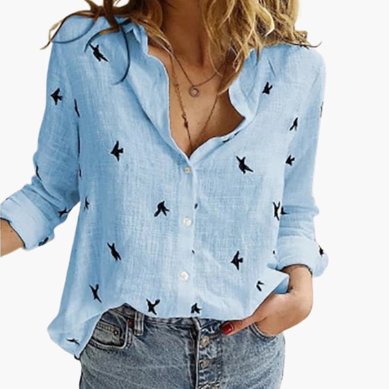 Women's Button-Front Long Sleeve Blouse – Timeless Everyday Style
