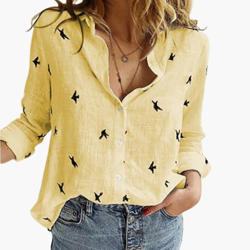 Women's Button-Front Long Sleeve Blouse – Timeless Everyday Style