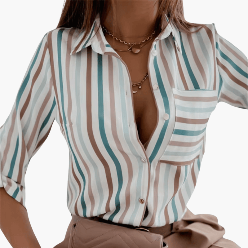 Women's Classic Crew Neck Blouse – Long Sleeve Plain Woven Style