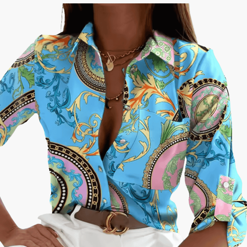 Women's Classic Crew Neck Blouse – Long Sleeve Plain Woven Style