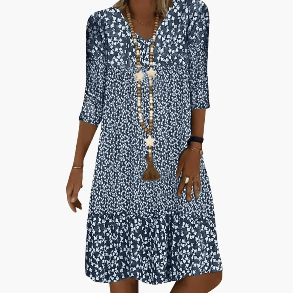 Women's Round Neck Midi Dress – Easy Everyday Feminine Style