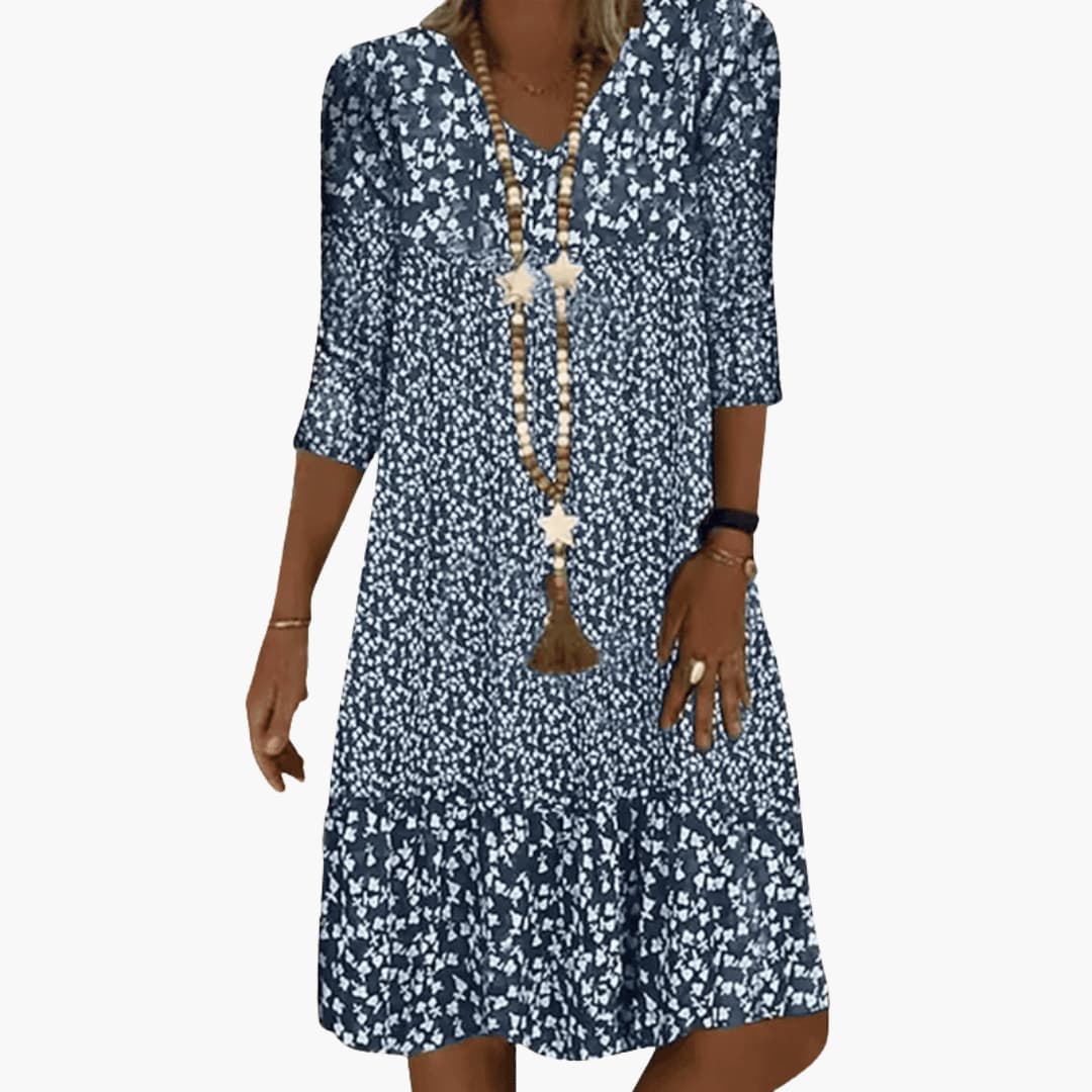 Women's Round Neck Midi Dress – Easy Everyday Feminine Style