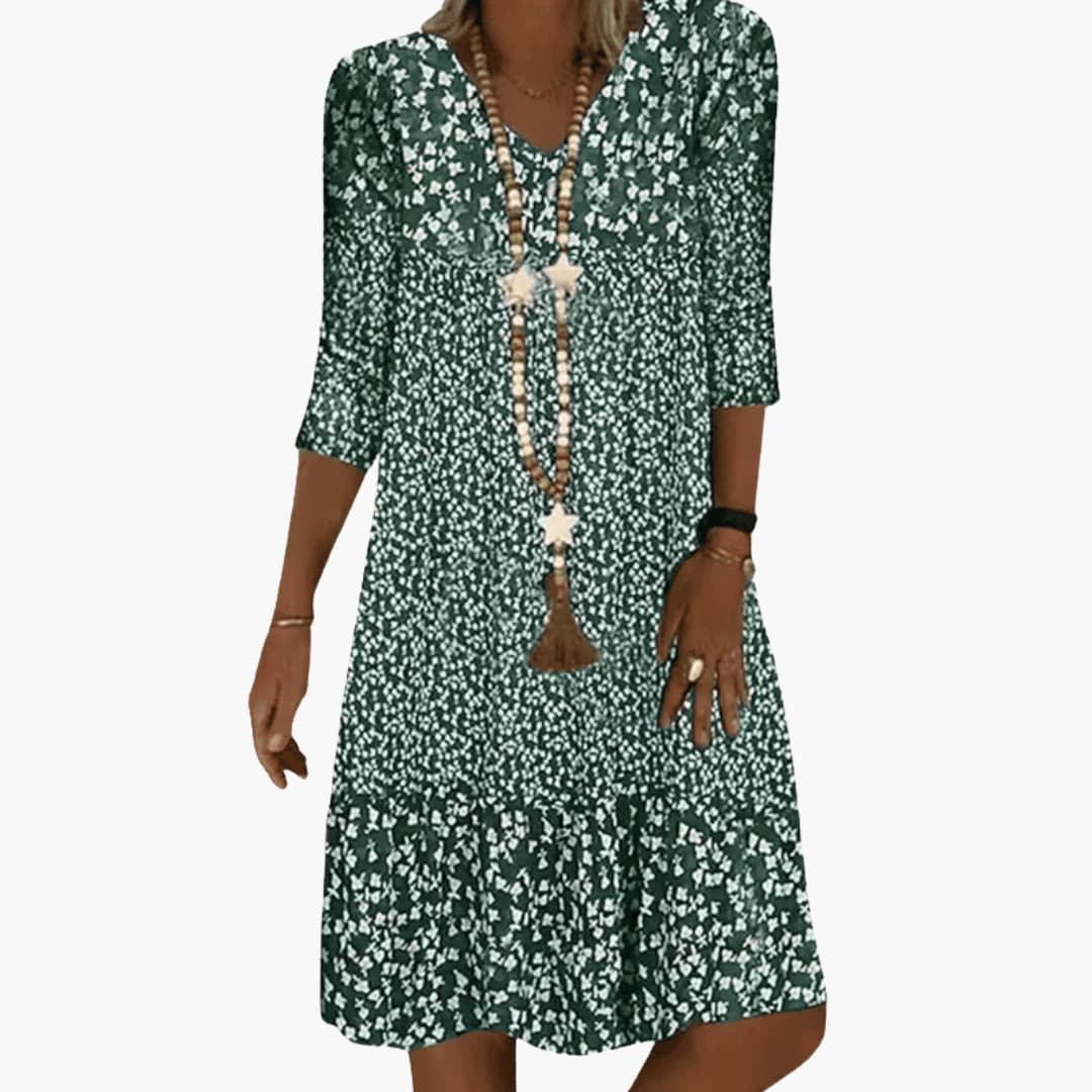 Women's Round Neck Midi Dress – Easy Everyday Feminine Style
