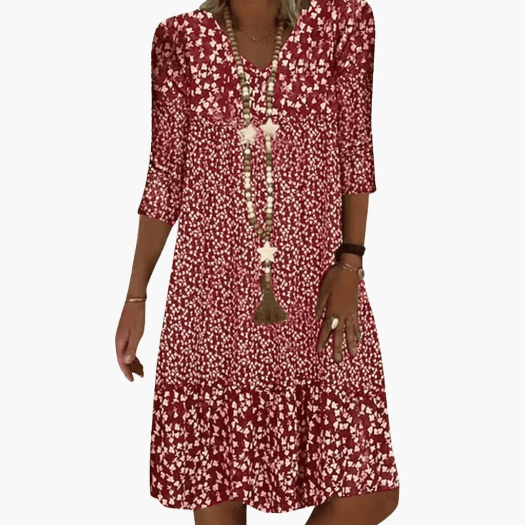 Women's Round Neck Midi Dress – Easy Everyday Feminine Style