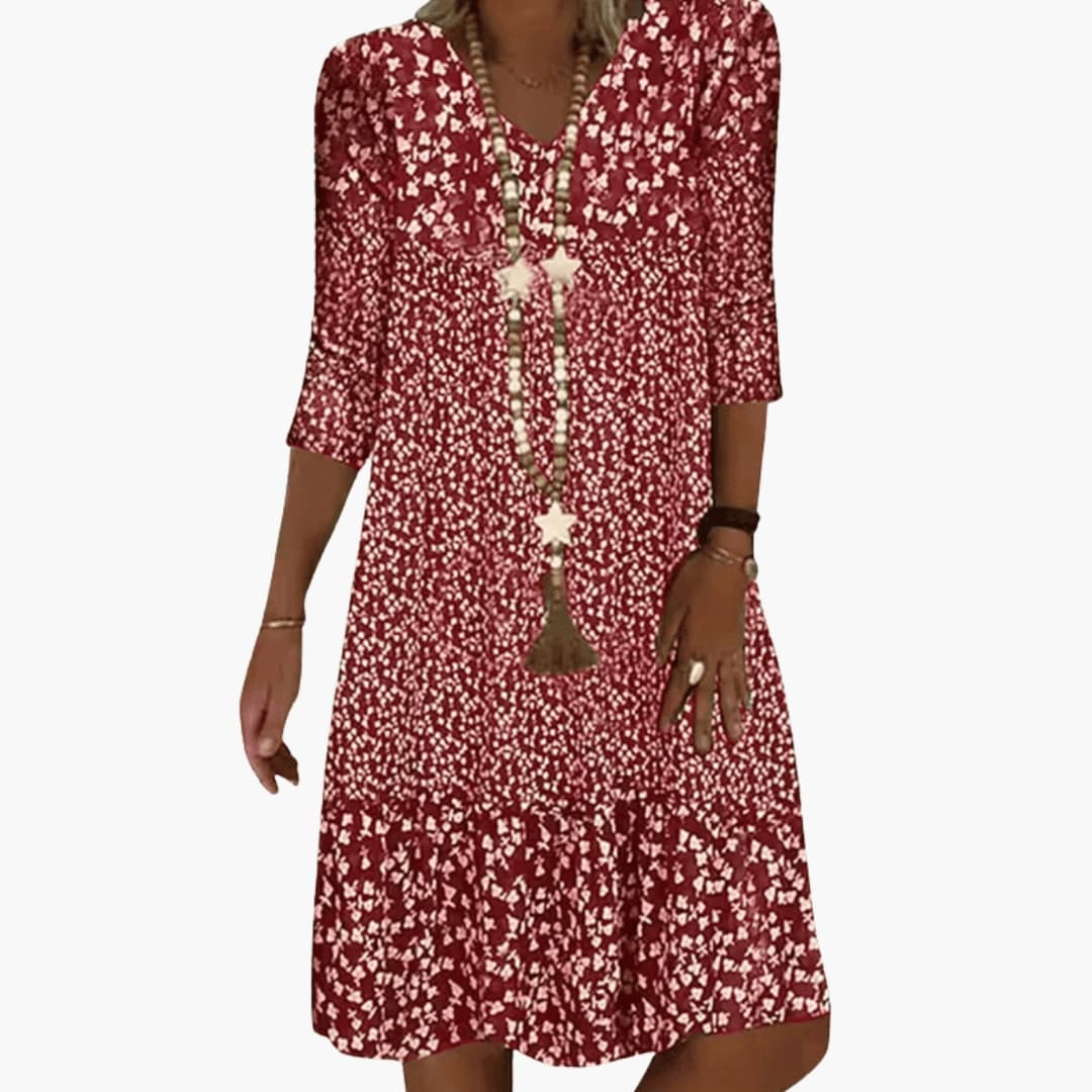 Women's Round Neck Midi Dress – Easy Everyday Feminine Style