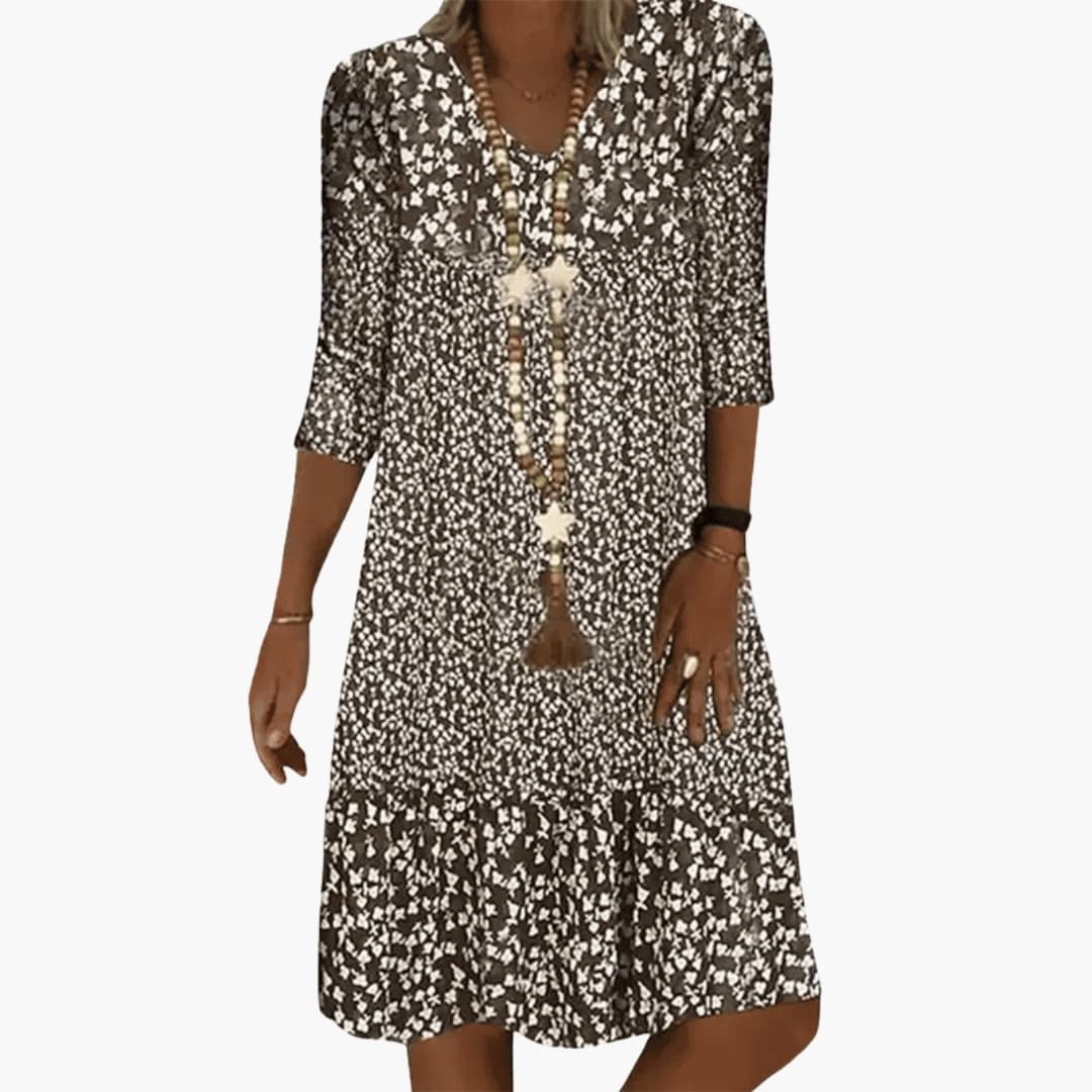 Women's Round Neck Midi Dress – Easy Everyday Feminine Style