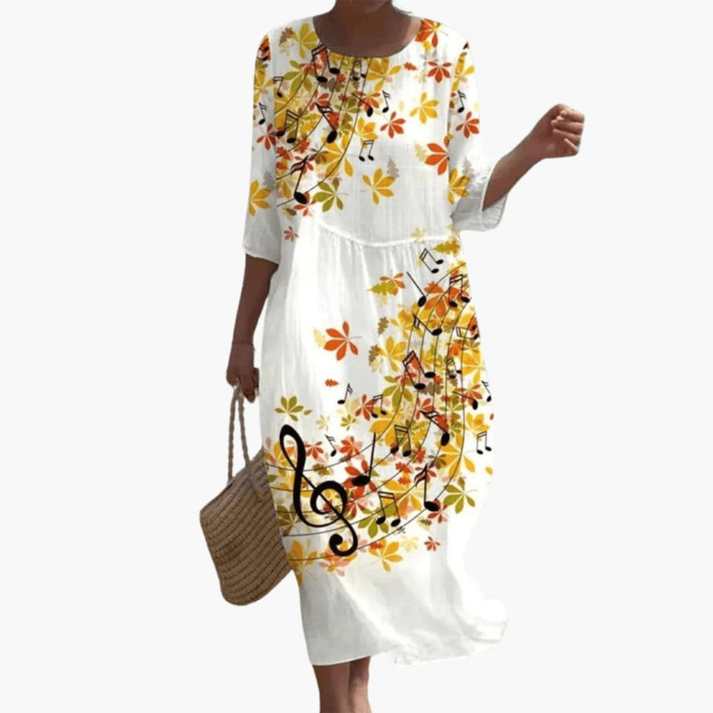 Women's Floral Dress – V-Neckline Garden Print Breezy Feminine Design