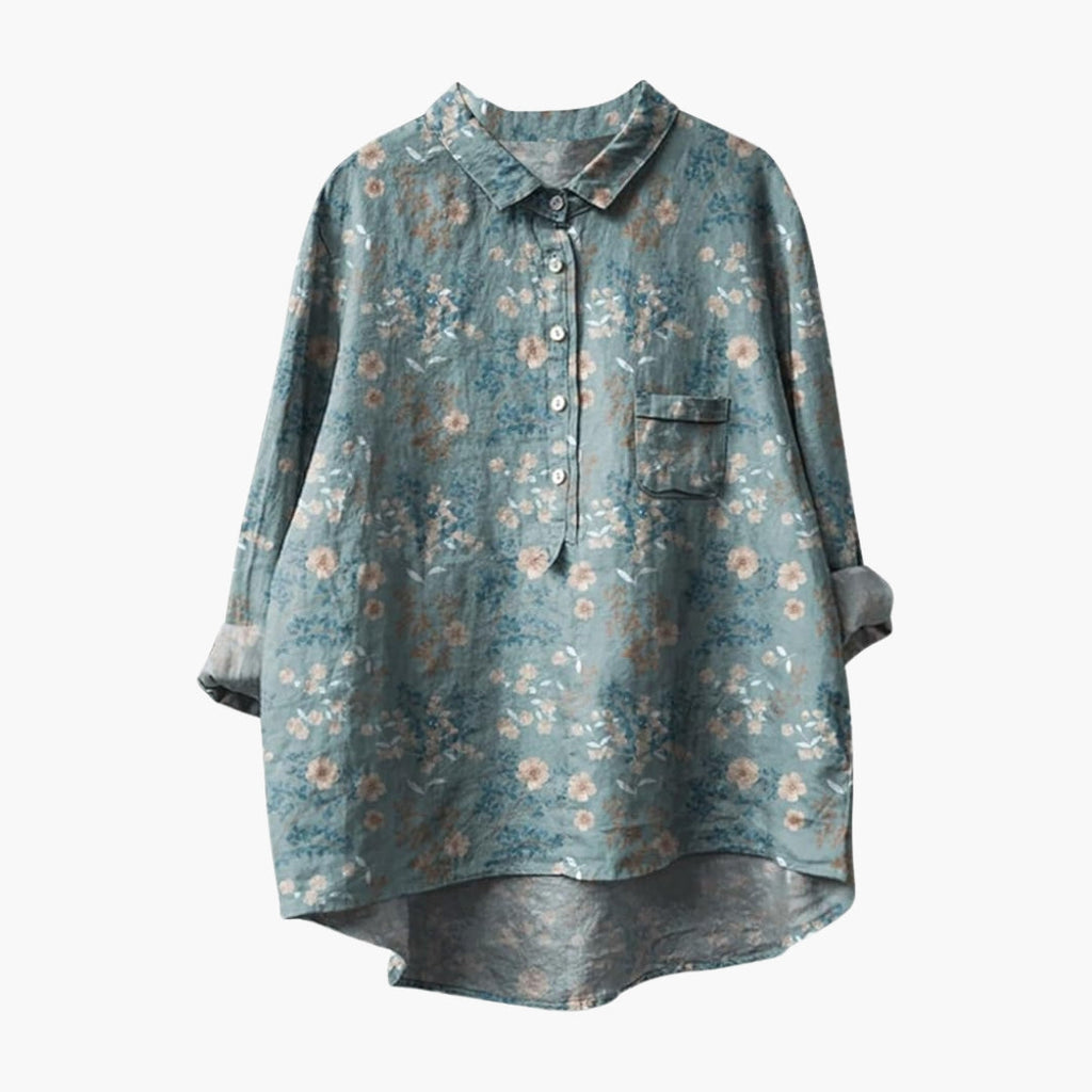 Women's Floral Print Crew Neck Blouse – Short Sleeve Everyday Style