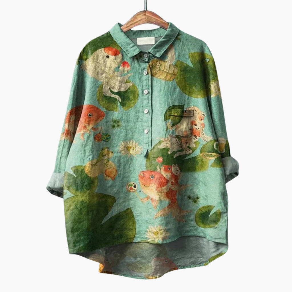 Women's Floral Print Crew Neck Blouse – Short Sleeve Everyday Style