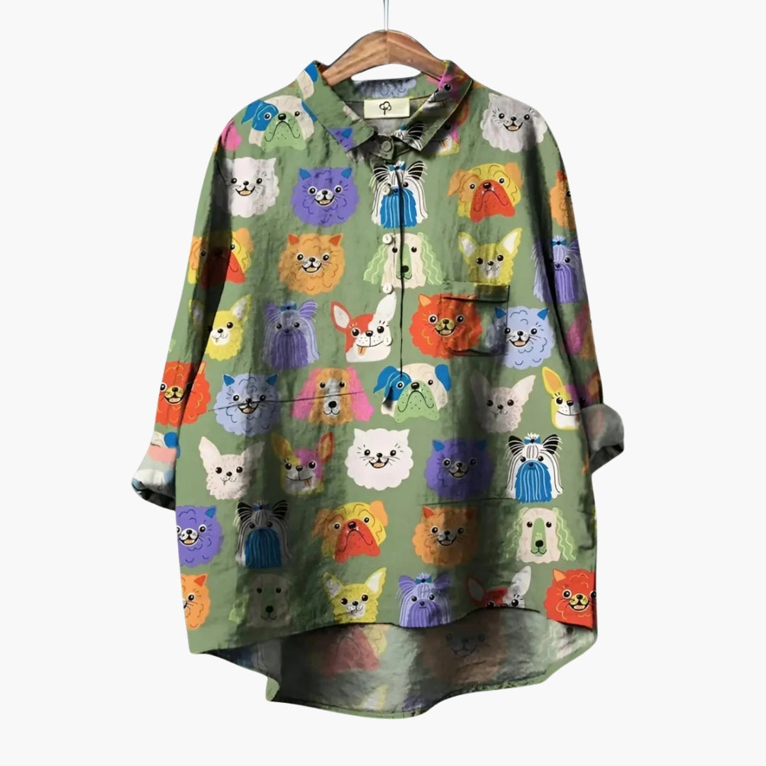 Women's Floral Print Crew Neck Blouse – Short Sleeve Everyday Style