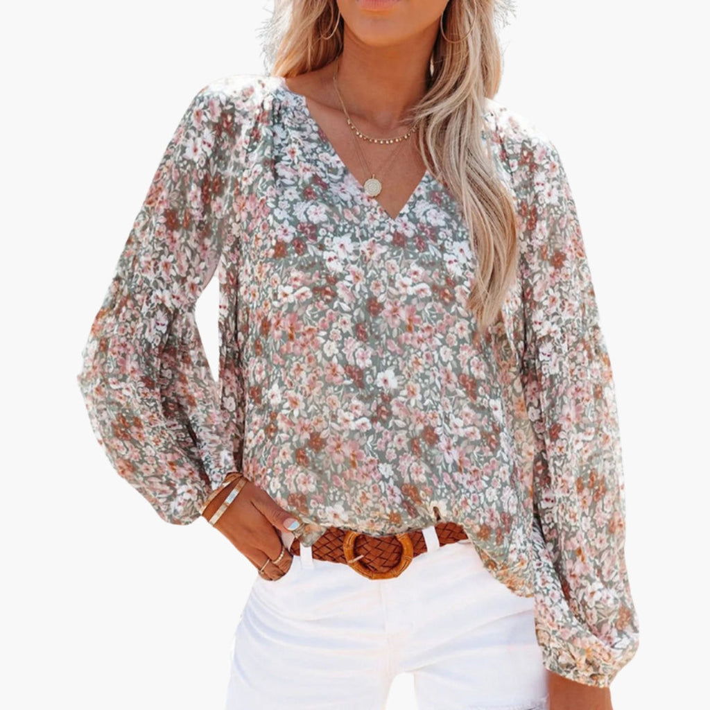 Women's Floral Print Blouse – Short Sleeve Easy Everyday Style