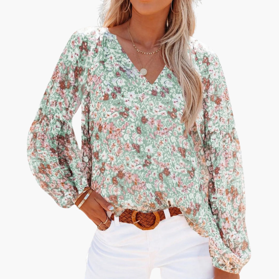Women's Floral Print Blouse – Short Sleeve Easy Everyday Style
