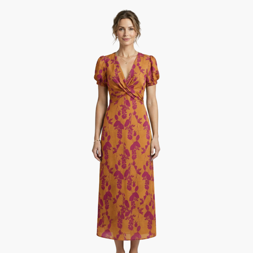 Women's Wrap Dress – Long Sleeve Belted Side Pockets Timeless Versatile