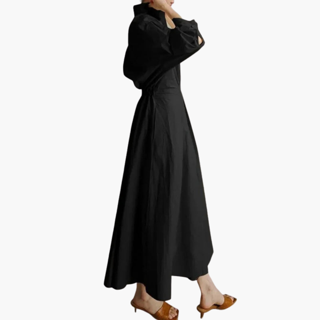 Women's Long Shirt Dress – Waist Detail Button Front Everyday Elegance