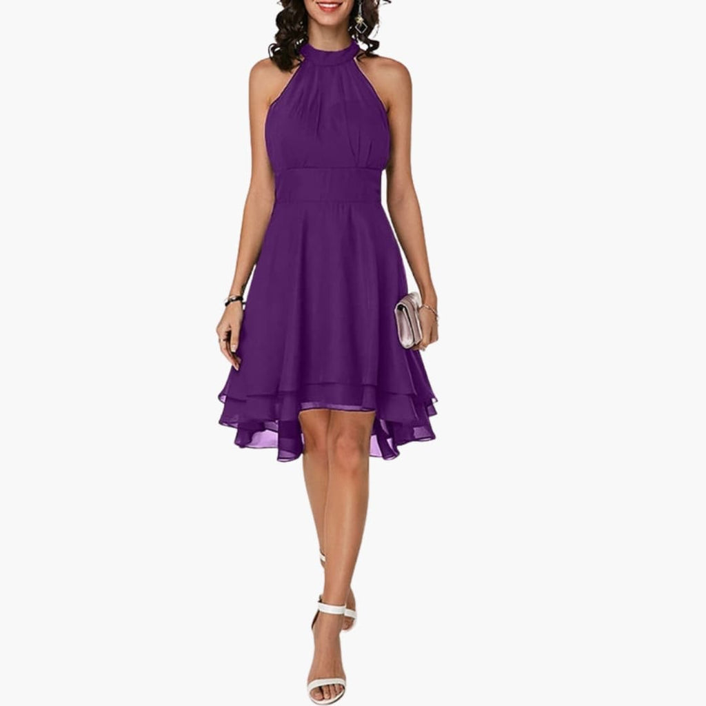 Women's Sleeveless Ruffle Dress – Round Neck Feminine Detail Summer Ready