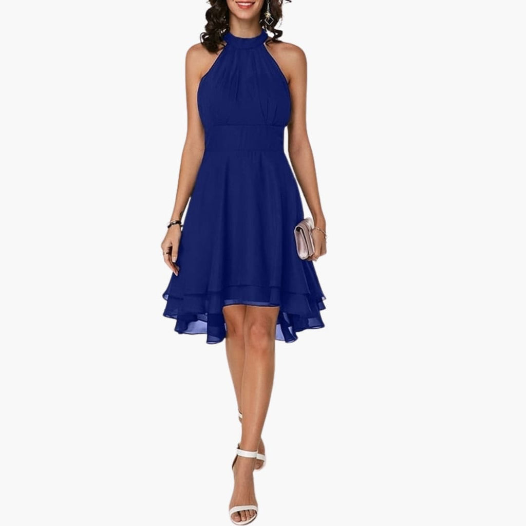 Women's Sleeveless Ruffle Dress – Round Neck Feminine Detail Summer Ready