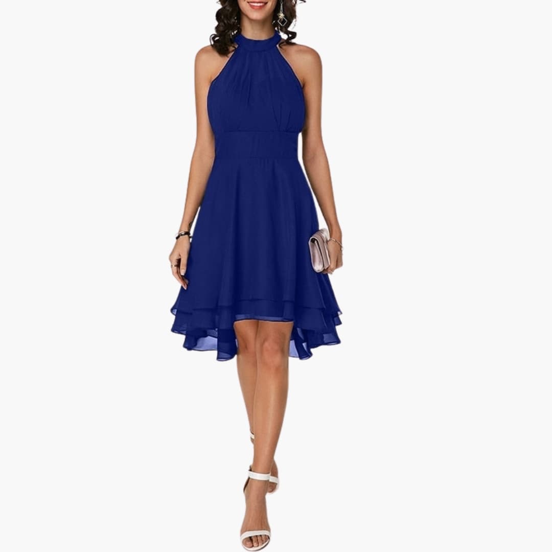 Women's Sleeveless Ruffle Dress – Round Neck Feminine Detail Summer Ready