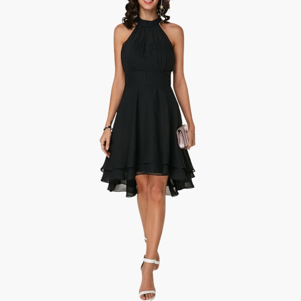 Women's Sleeveless Ruffle Dress – Round Neck Feminine Detail Summer Ready