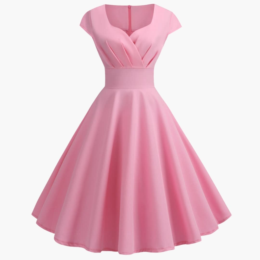 Women’s Sleeveless A-Line Dress with Waist Seam and Straight Hem