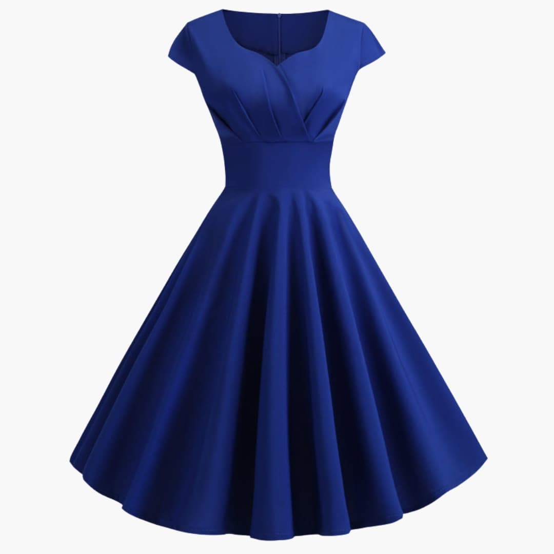 Women’s Sleeveless A-Line Dress with Waist Seam and Straight Hem