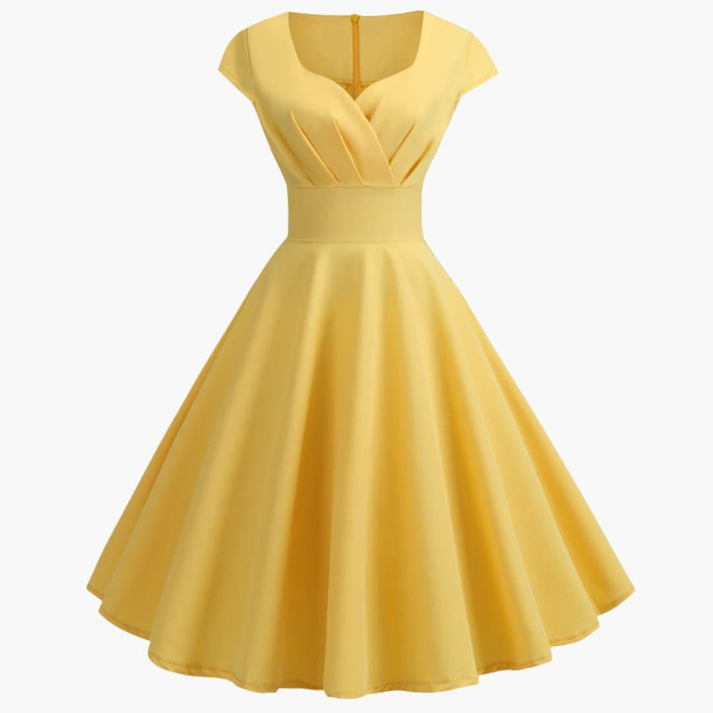 Women’s Sleeveless A-Line Dress with Waist Seam and Straight Hem