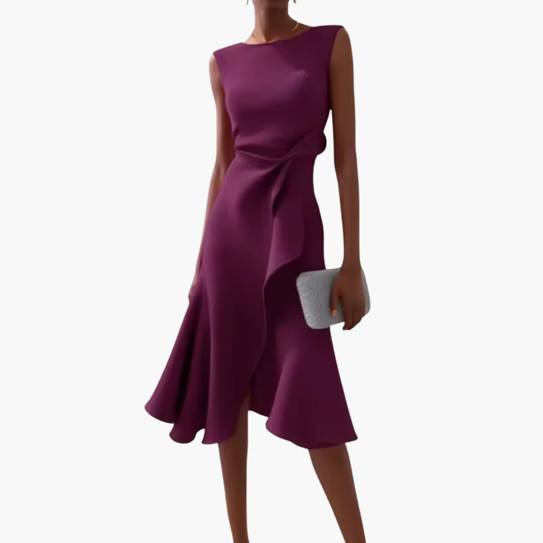 Women's Asymmetrical Sleeveless Midi Dress – Modern Feminine Summer Style