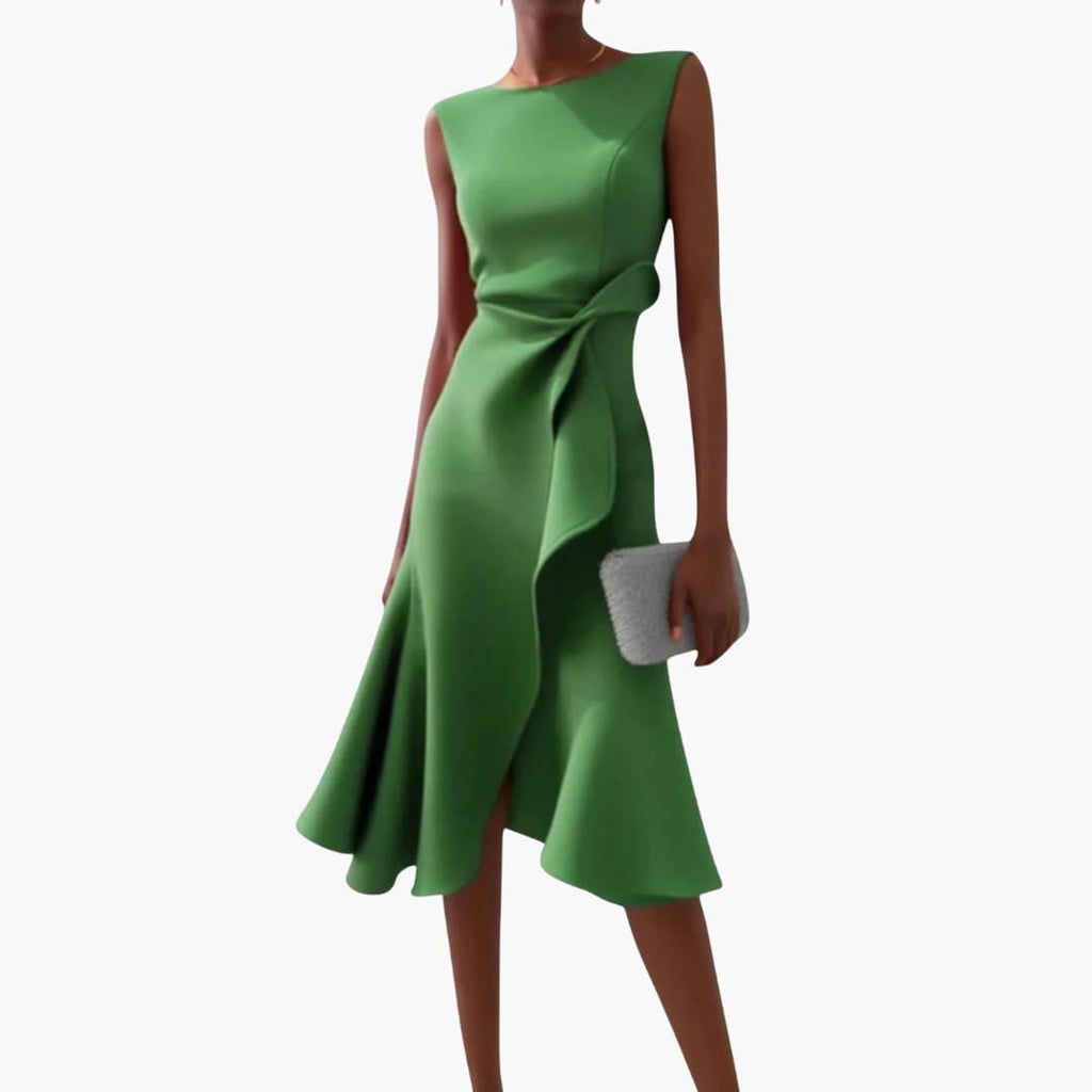 Women's Asymmetrical Sleeveless Midi Dress – Modern Feminine Summer Style