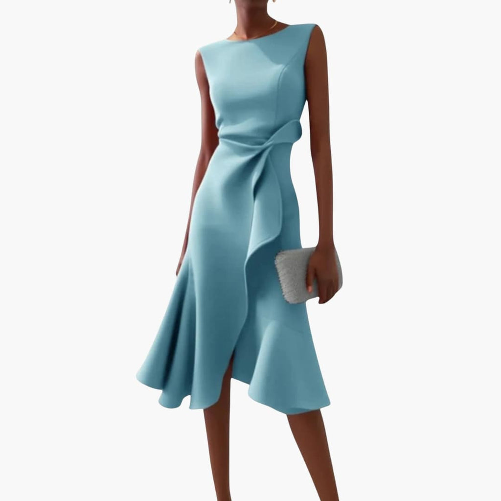 Women's Asymmetrical Sleeveless Midi Dress – Modern Feminine Summer Style