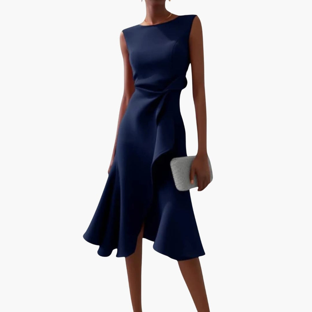 Women's Asymmetrical Sleeveless Midi Dress – Modern Feminine Summer Style
