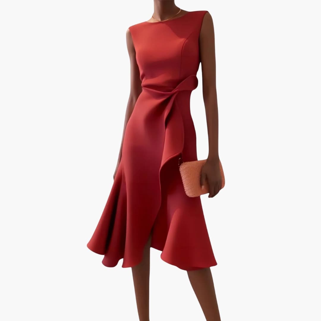 Women's Asymmetrical Sleeveless Midi Dress – Modern Feminine Summer Style