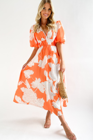 Women's V-Neck Flared Maxi Dress – Wedding Guest Flattering Graceful Style