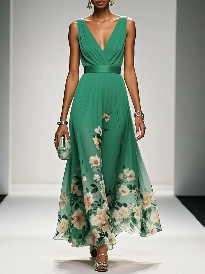 Women's Floral Print Wedding Guest Dress – Elegant Occasion Style